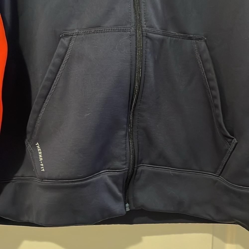 Chicago Bears Nike Therma Fit Full Zip Hooded Jacket Blue Orange Size L - Picture 3 of 11